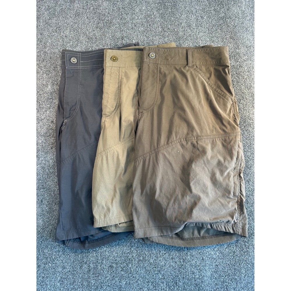 Kuhl Mens Renegade Shorts Bundle 3 Pairs Grey Khaki Brown Size 38 Hiking Outdoor